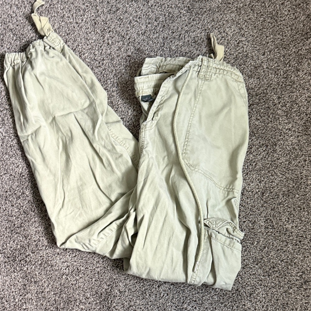 Women’s Cargo Drawstring Light Green Pants
